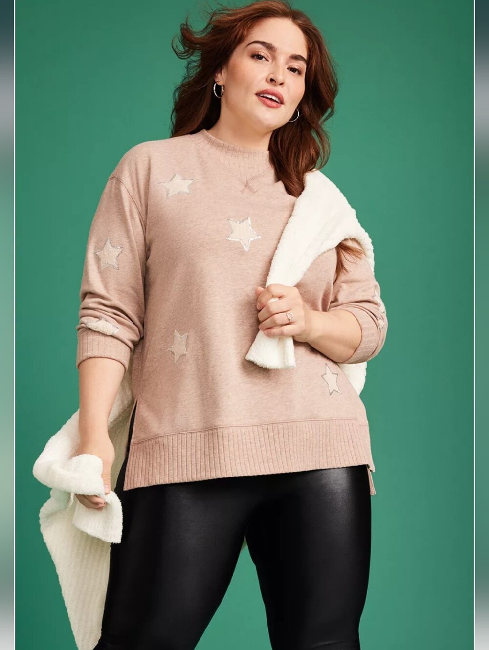 Maurcies Willowsoft Star Sweatshirt, Size Medium